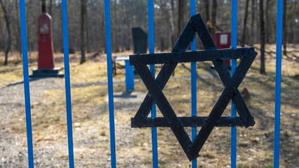 Symbol of Judaism or Star of David. Six-pointed star in a centre of composition in beams of the...