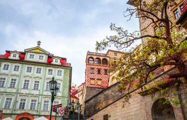 Fototapeta premium Cozy streets of Old Town Prague, Czech Republic.