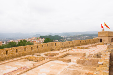 Segorbe, province of Castellon, Valencian Community, Spain. Castle Alcázar of Segorbe ruins on Sopeña hill.