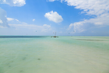 Fototapeta na wymiar Zanzibar beach landscape, Tanzania, Africa panorama