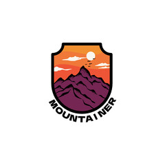 Mountain logo vector badge vintage design inspiration
