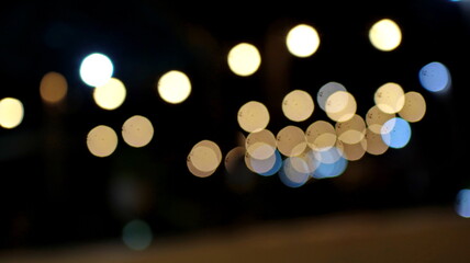 Abstract bokeh colorful of the lights in the night