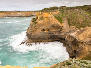Golden Cliffs Along the Great Ocean Road, Australia