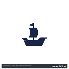 cargo ship icon vector logo template