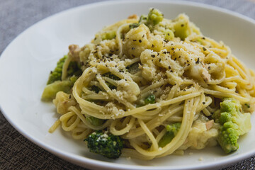 ツナとブロッコリーのクリームパスタ
Spaghetti