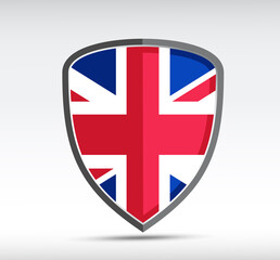 Shield icon with state flag of Great Britain
