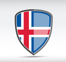 Shield icon with state flag of Iceland
