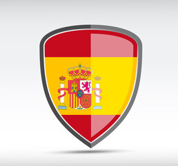 Obraz premium Shield icon with state flag of Spain