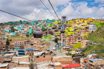 on the heights of Ciudad Bolivar from the cable car, Bogota, Colombia