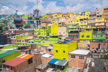 on the heights of Ciudad Bolivar from the cable car, Bogota, Colombia