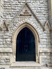 LONDON, UNITED KINGDOM - 09.05.2021. Entrance to St Yeghiche Armenian Church in South Kensington and Chelsea.