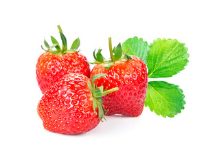 fresh strawberry isolated on white background.