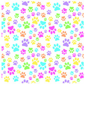 PATTERNS WITH ANIMAL PAWS. PASTEL COLORS WHITE BACKGROUND.