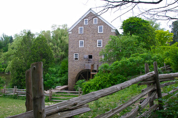Fototapeta na wymiar Watermill in Black Creek Pioneer Village, Toronto, Canada