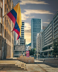 Cityscape of the city of Bogota, Colombia located in South America