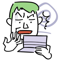 予算オーバーに驚く男性