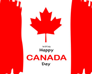 Simple Happy Canada Day With Brush Color