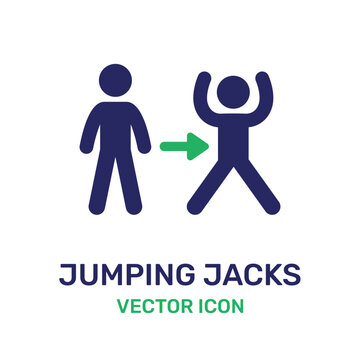 Jumping jacks exercise workout icon vector