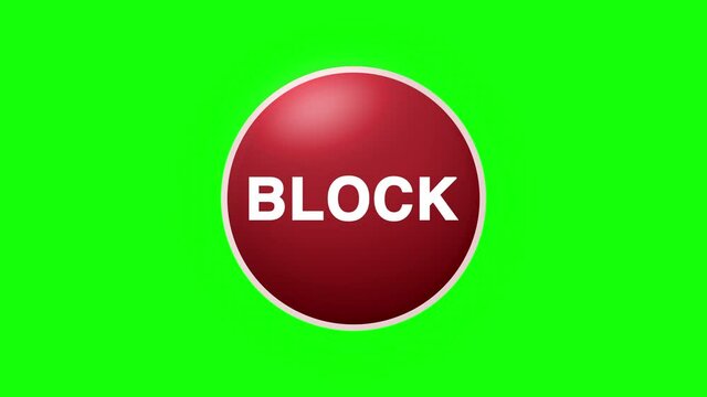 Block Text Button Click Animation on Black Background and Green Screen