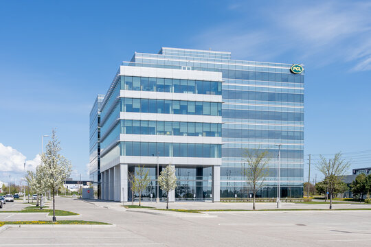 
Oakville, Ontario, Canada - May 8, 2021: PCL Constructors Canada Inc. office building in Oakville, Ontario, Canada. The PCL family of companies is a group of general contracting construction companie