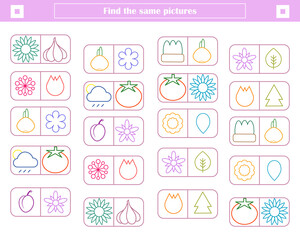  logic game for children. find and connect identical shapes