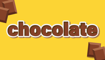 Editable Chocolate Text Effects Template with 3d style use for business logo and brand