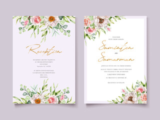 watercolor floral invitation card template