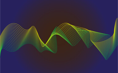 Wave of the many colored lines.  Creative line art. 