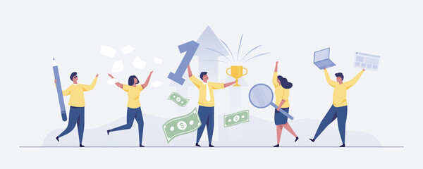 Business team success concept Vector illustration.