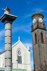 Obraz premium a decorated stone church tower
