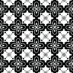  Geometric vector pattern with Black and white colors. Seamless abstract ornament for wallpapers and backgrounds.