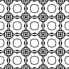  Geometric vector pattern with Black and white colors. Seamless abstract ornament for wallpapers and backgrounds.