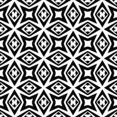 Geometric vector pattern with Black and white colors. Seamless abstract ornament for wallpapers and backgrounds.