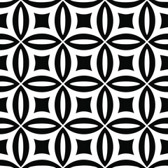  Geometric vector pattern with Black and white colors. Seamless abstract ornament for wallpapers and backgrounds.