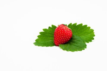 A strawberry on white background
