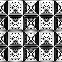  Geometric vector pattern with Black and white colors. Seamless abstract ornament for wallpapers and backgrounds.