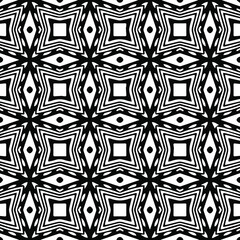  Geometric vector pattern with Black and white colors. Seamless abstract ornament for wallpapers and backgrounds.