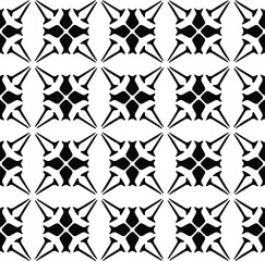 Geometric vector pattern with Black and white colors. Seamless abstract ornament for wallpapers and backgrounds.