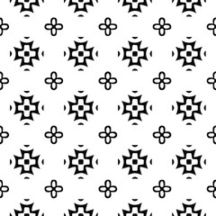 Geometric vector pattern with Black and white colors. Seamless abstract ornament for wallpapers and backgrounds.