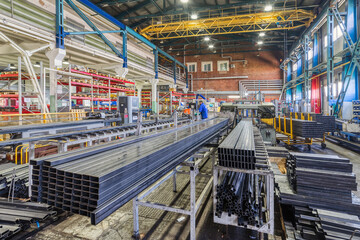 The interior of the metalworking shop. Modern industrial enterprise.