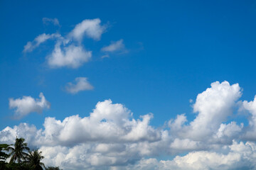 beautiful pure clear blue sky white cloud in the autum