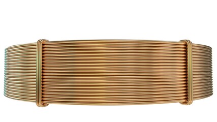 copper wire coil, isolated computer generated industrial 3D rendering
