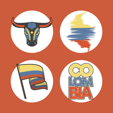 four colombia icons