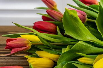 Bouquet of Spring Flowers - Red and Yellow Tulips