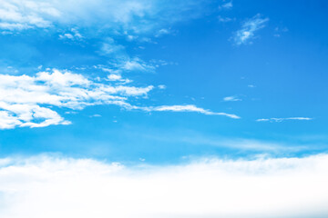 Fototapeta premium White clouds vast blue sky nature summer background and space