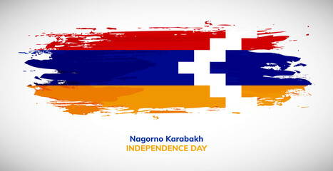 Happy independence day of Nagorno Karabakh Republic. Abstract watercolor national flag background