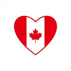 Love Canada icon Logo Design Template Vector.