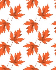 Fototapeta premium Pattern of autumn maple leaves. Seamless image. A natural illustration. Design of wallpaper, fabrics, textiles, packaging, posters, postcards.