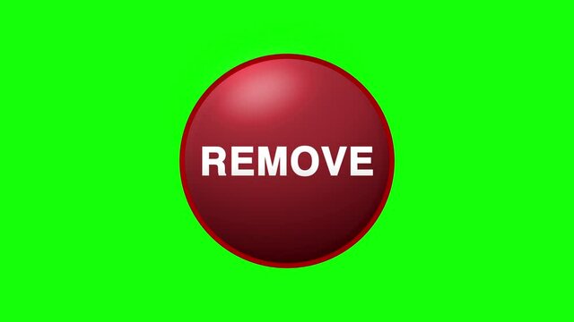 Remove Text Button Click Animation on Black Background and Green Screen