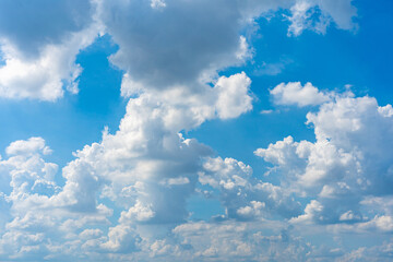 Morning blue sky with white clouds for backgrounds concept